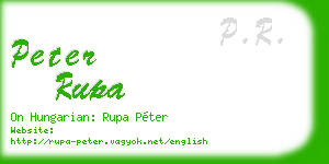 peter rupa business card